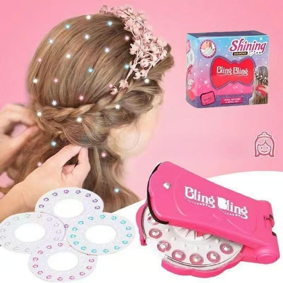 Kit de décoration à strass pour cheveux & accessoires sans chaleur (180 strass + 12 stickers)