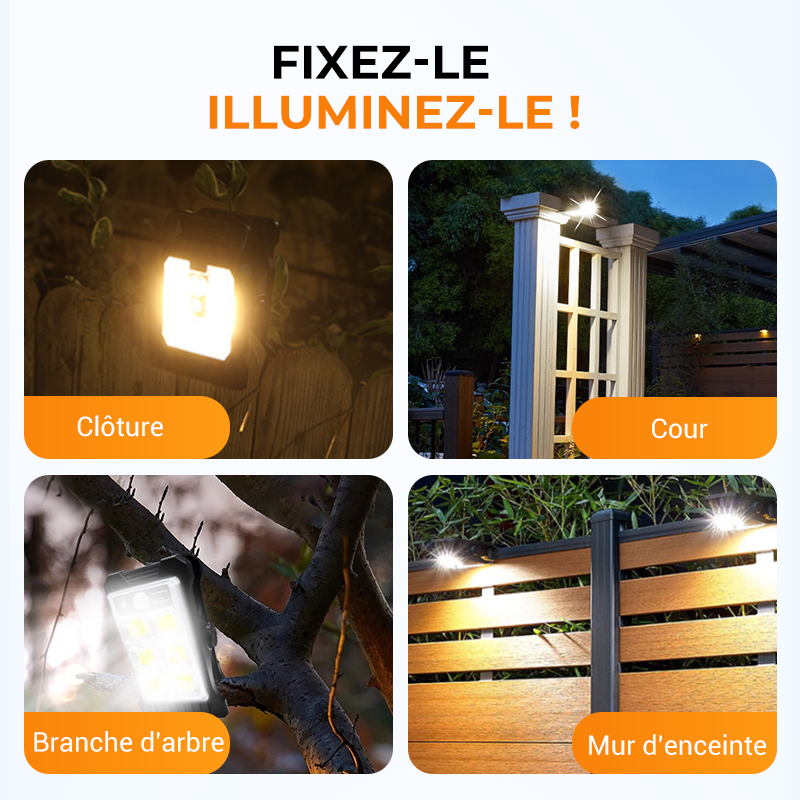 🎄🔥Offre spéciale 🔥 Lampe Solaire à Clip Extérieur avec Détecteur de Mouvement