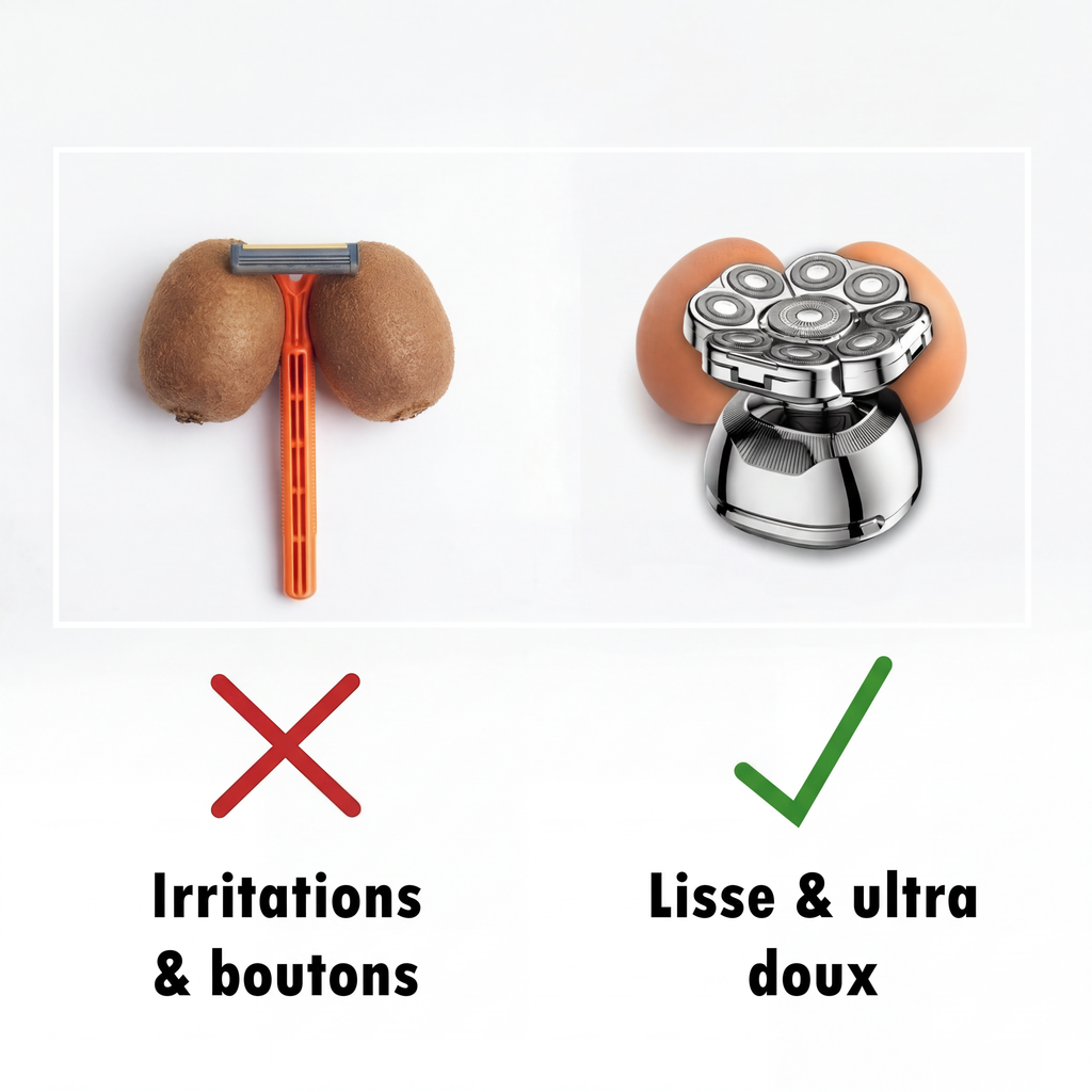 Rasoir électrique multifonction 7D – Sans fil, étanche et sans danger pour le visage, la tête et les zones intimes