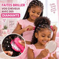 Kit de décoration à strass pour cheveux & accessoires sans chaleur (180 strass + 12 stickers)