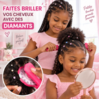 Kit de décoration à strass pour cheveux & accessoires sans chaleur (180 strass + 12 stickers)