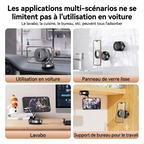 Support Téléphone Magnétique à Ventouse Sous Vide & Rotation 360°