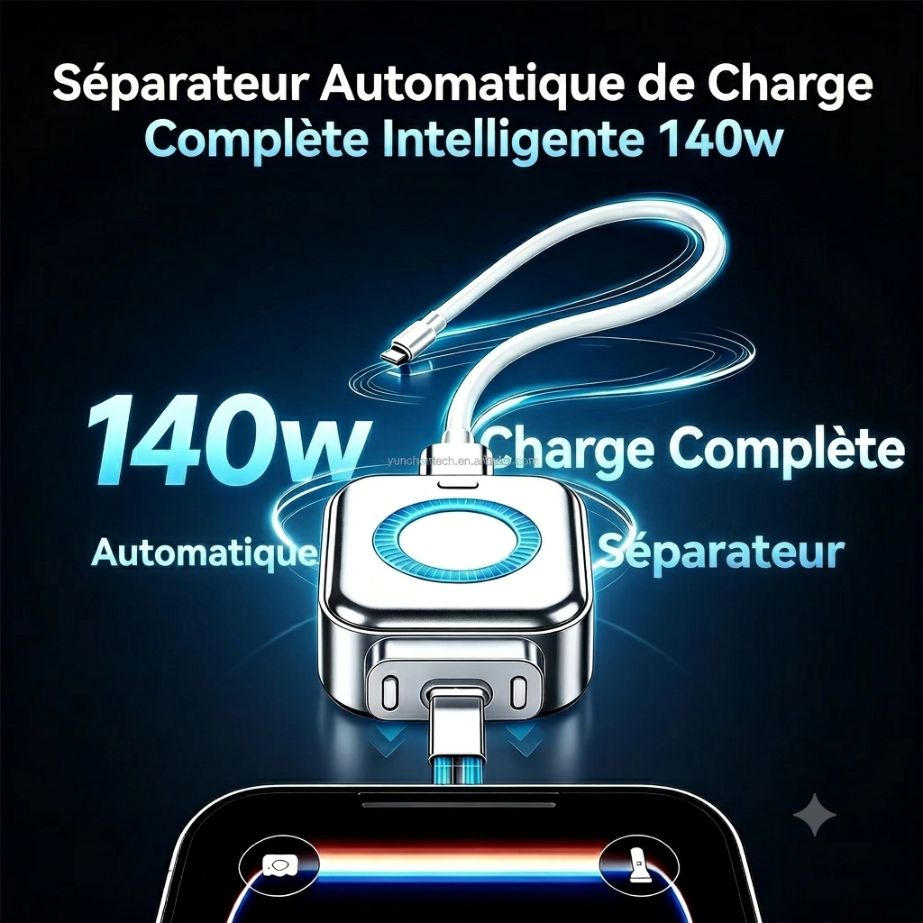 Adaptateur de Charge Rapide Intelligent avec Arrêt Automatique