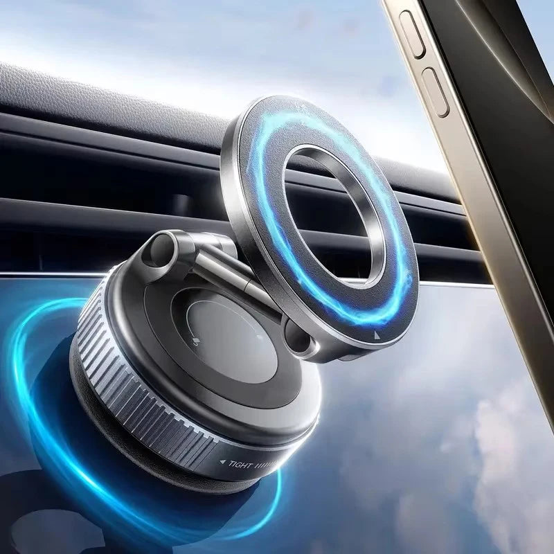 Support Téléphone Magnétique à Ventouse Sous Vide & Rotation 360°