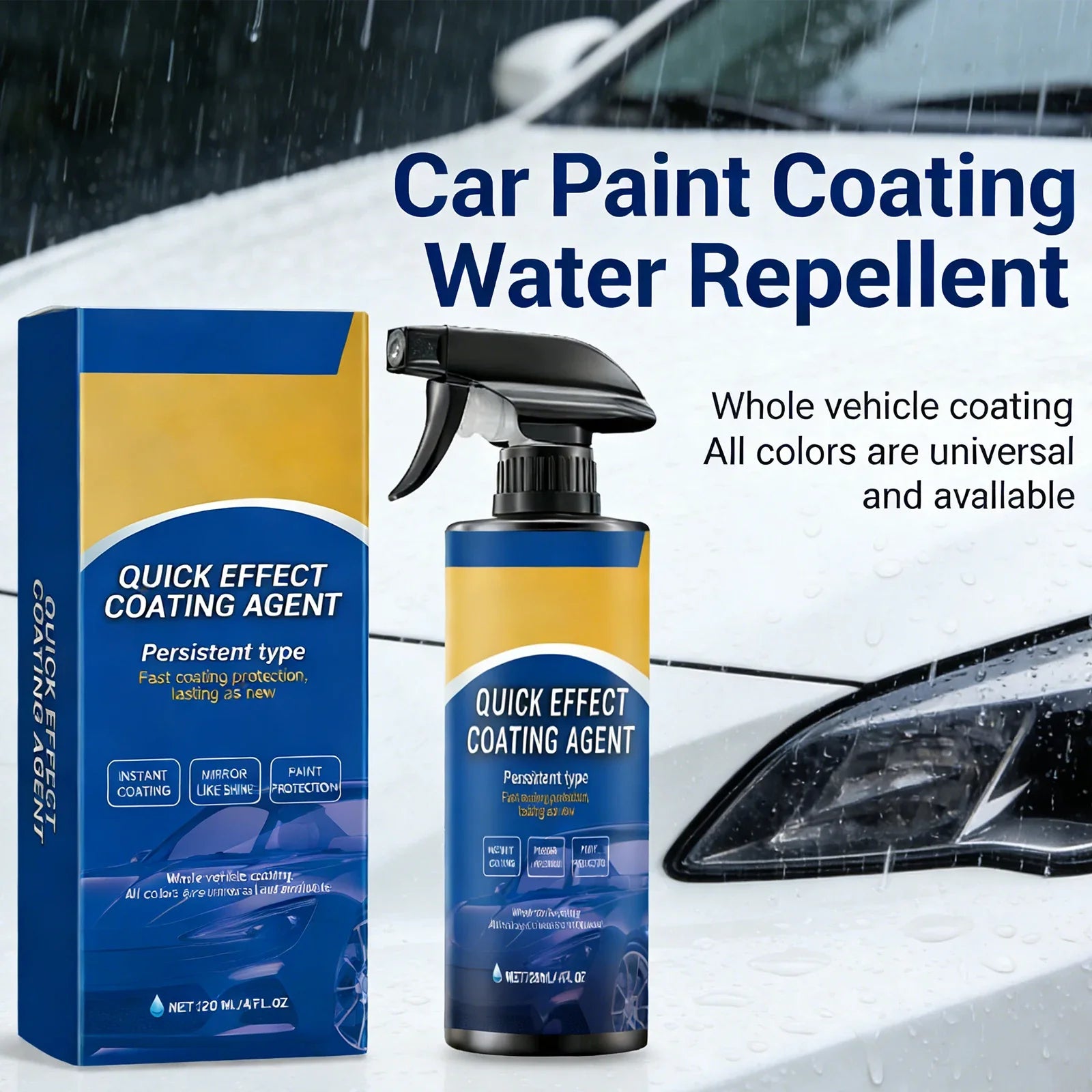 Spray de protection pour peinture automobile : cire rénovatrice, lustrant céramique, lustrant hydrophobe, 120 ml
