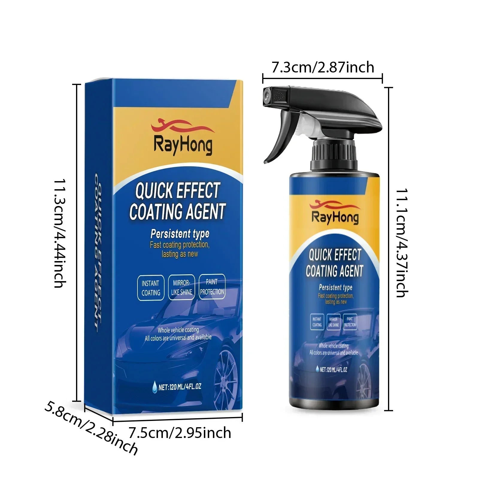 Spray de protection pour peinture automobile : cire rénovatrice, lustrant céramique, lustrant hydrophobe, 120 ml