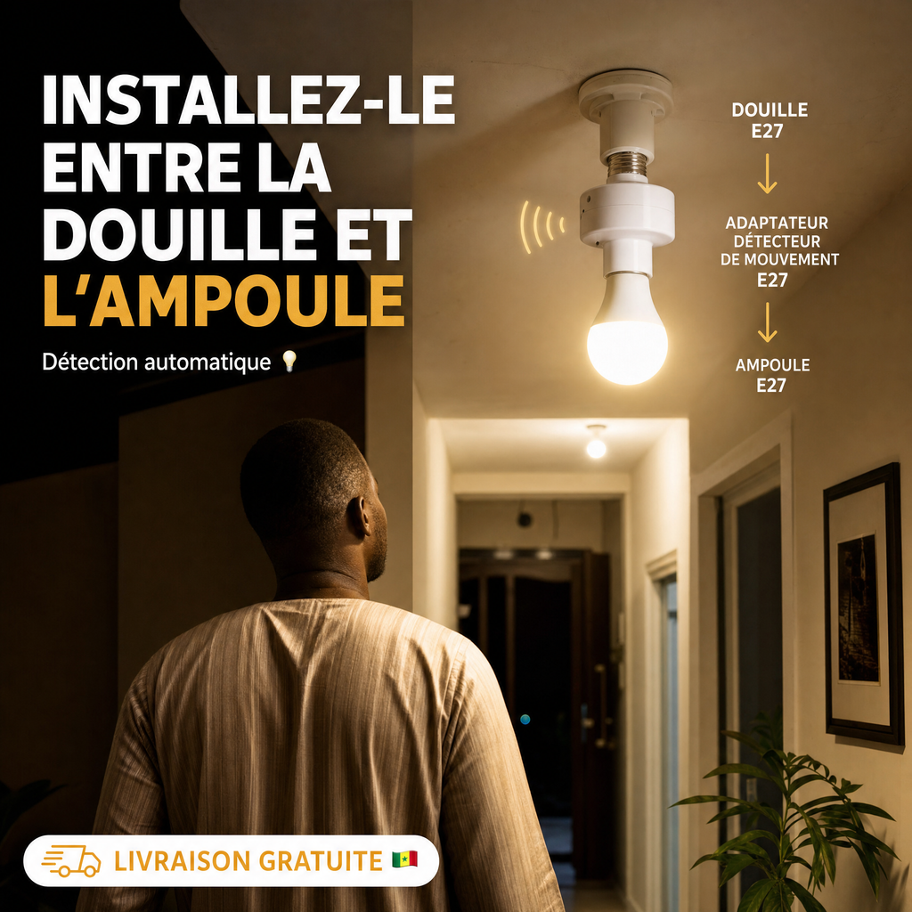 Douille de Lumière avec Détecteur de Mouvement E27