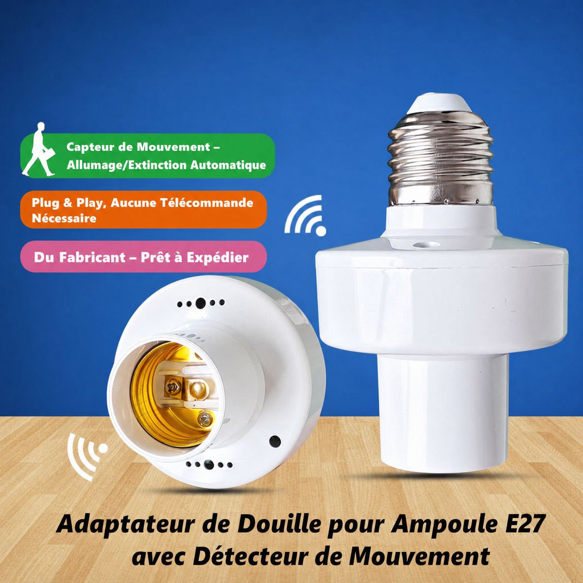 Douille de Lumière avec Détecteur de Mouvement E27