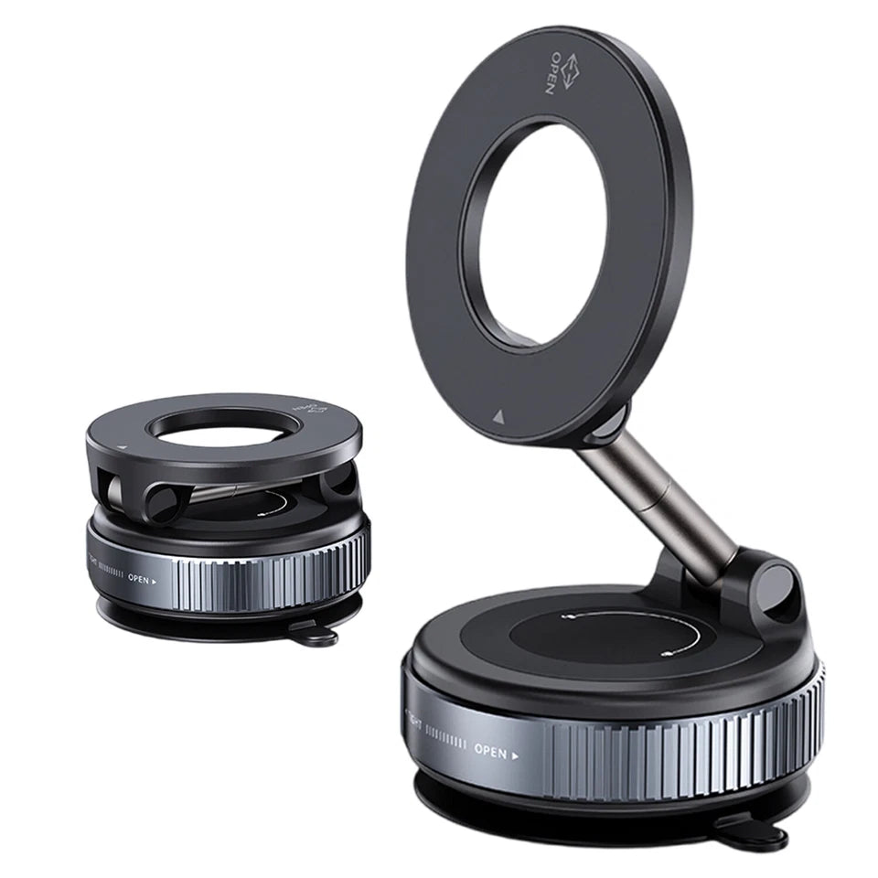 Support Téléphone Magnétique à Ventouse Sous Vide & Rotation 360°